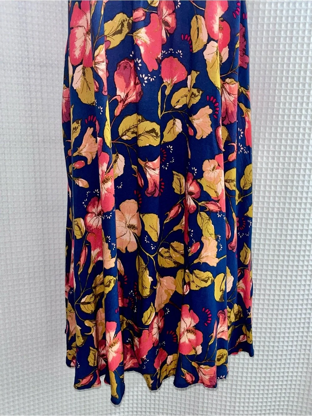 Free People Navy Floral Button-Front Dress size medium - Picture 3 of 9